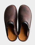 Men's brown faux leather moccasin slippers