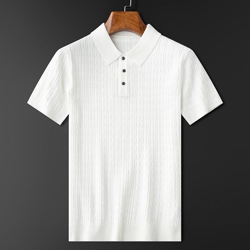 Classic Men's Polo Shirt With Textured Design 1