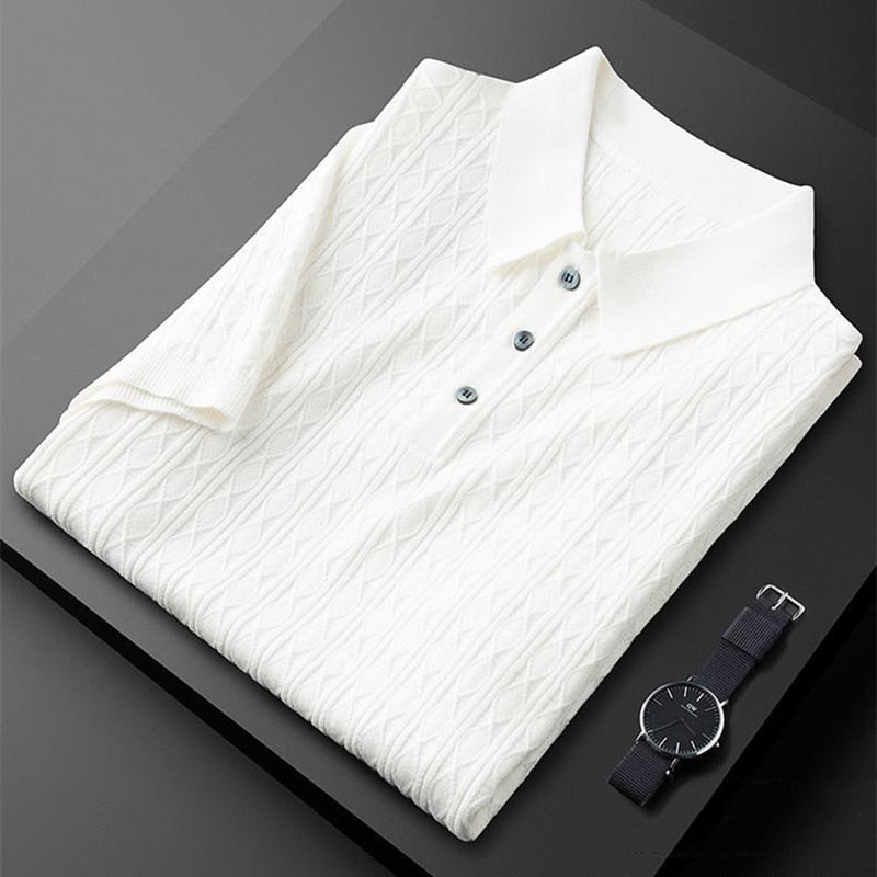 Classic Men's Polo Shirt With Textured Design 3