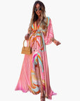 Colorful Maxi Dress Floral Print Lightweight Summer Casual Women's 0