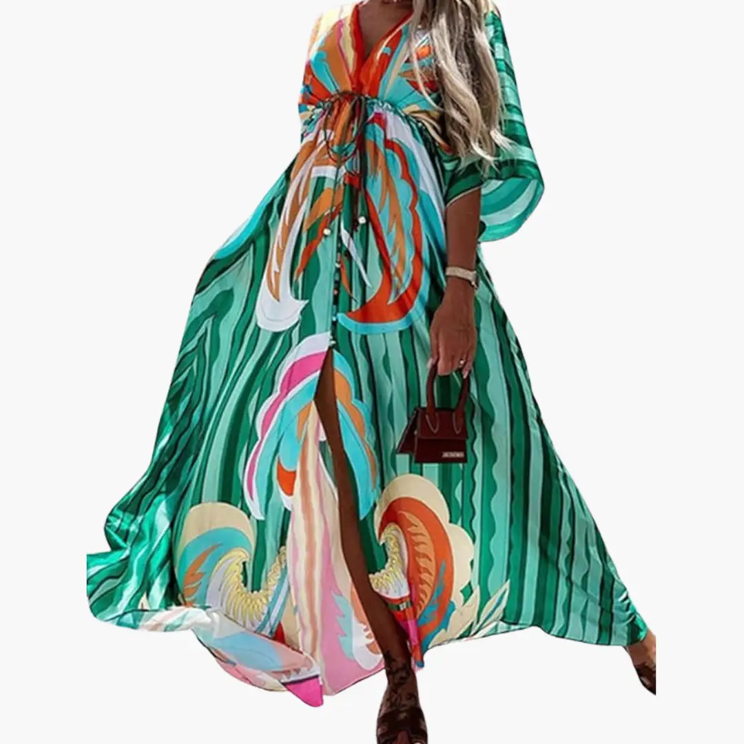 Colorful Maxi Dress Floral Print Lightweight Summer Casual Women's 7