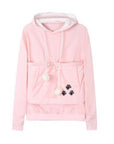 Black cat pouch hoodie with kangaroo pocket