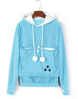 Red cat pouch hoodie with kangaroo pocket