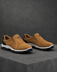 Men's camel slip-on outdoor sneakers