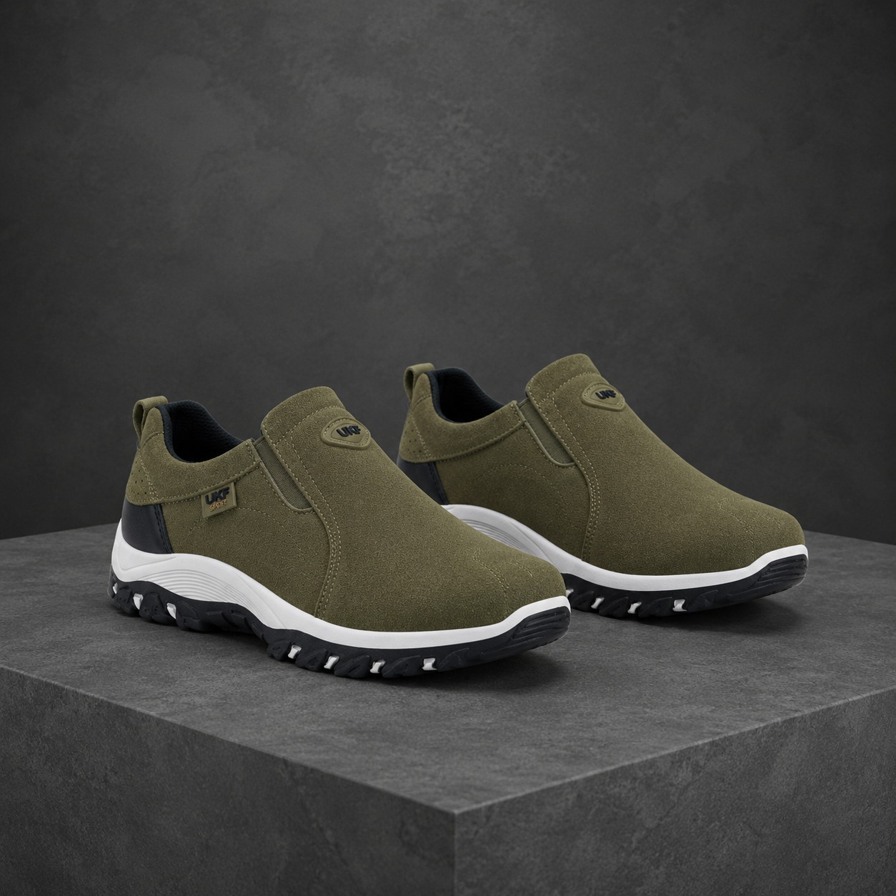 Men's camel slip-on outdoor sneakers
