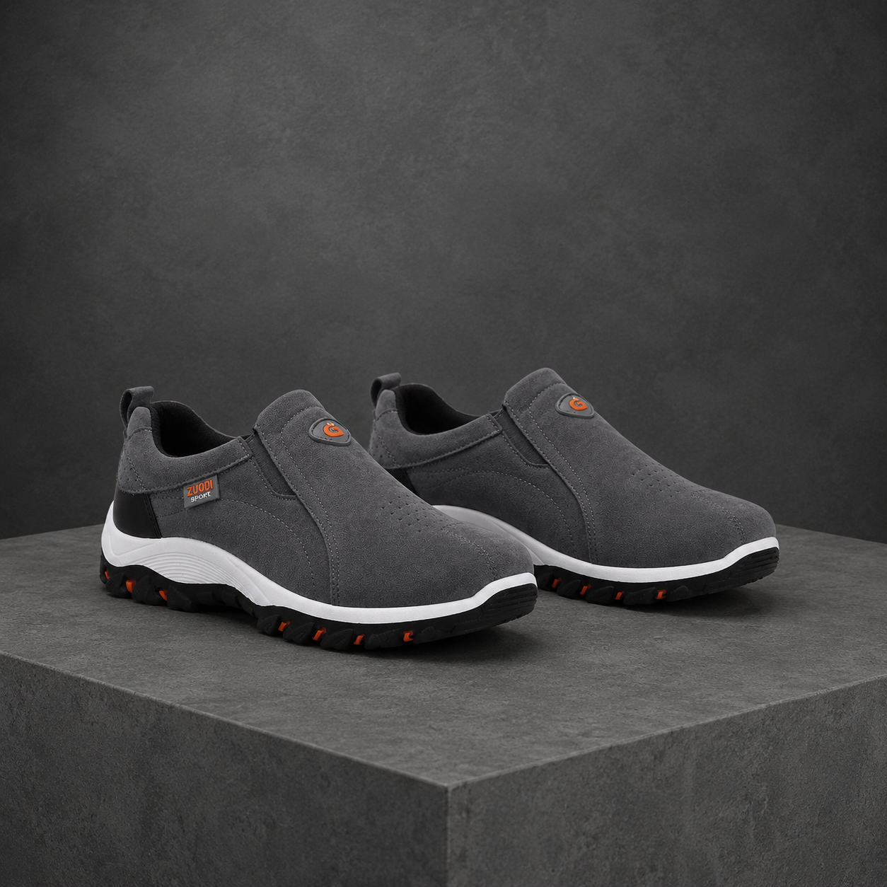 Men's camel slip-on outdoor sneakers