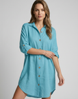 Women’s white women's long sleeve shirt dress