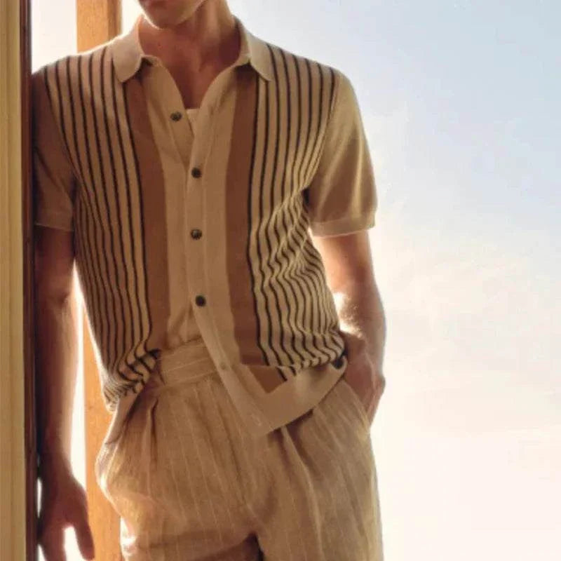 Men’s men's knitted polo top