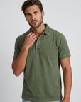 Men’s men's casual polo shirt vintage wash