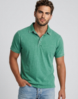 Men’s blue men's casual polo shirt vintage wash