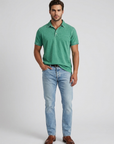 Men’s blue men's casual polo shirt vintage wash