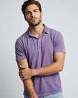 Men’s blue men's casual polo shirt vintage wash