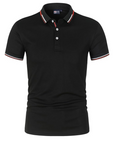 Men’s black men's polo shirt contrast trim