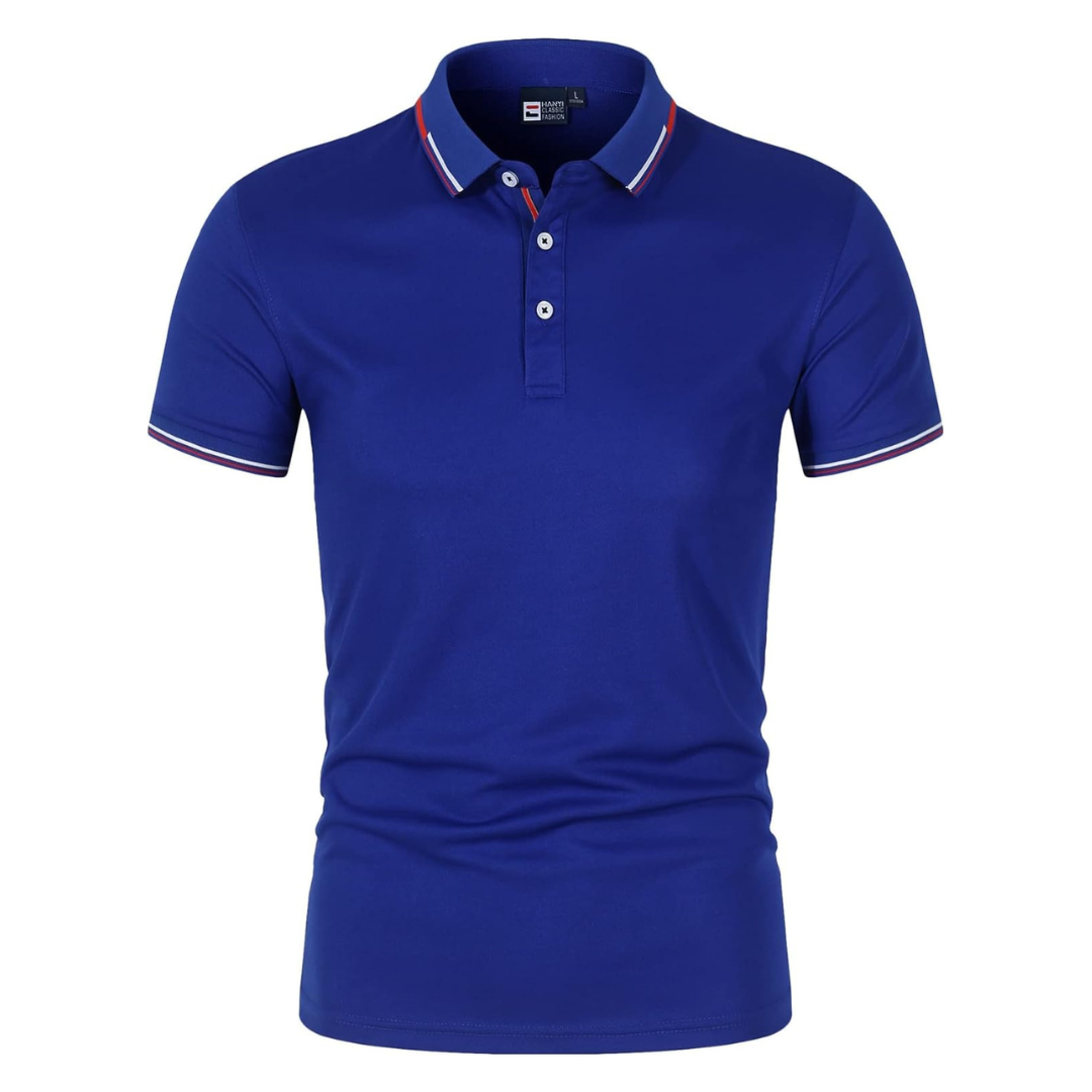 Men’s black men's polo shirt contrast trim