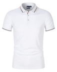 Men’s black men's polo shirt contrast trim