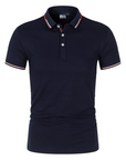 Men’s black men's polo shirt contrast trim