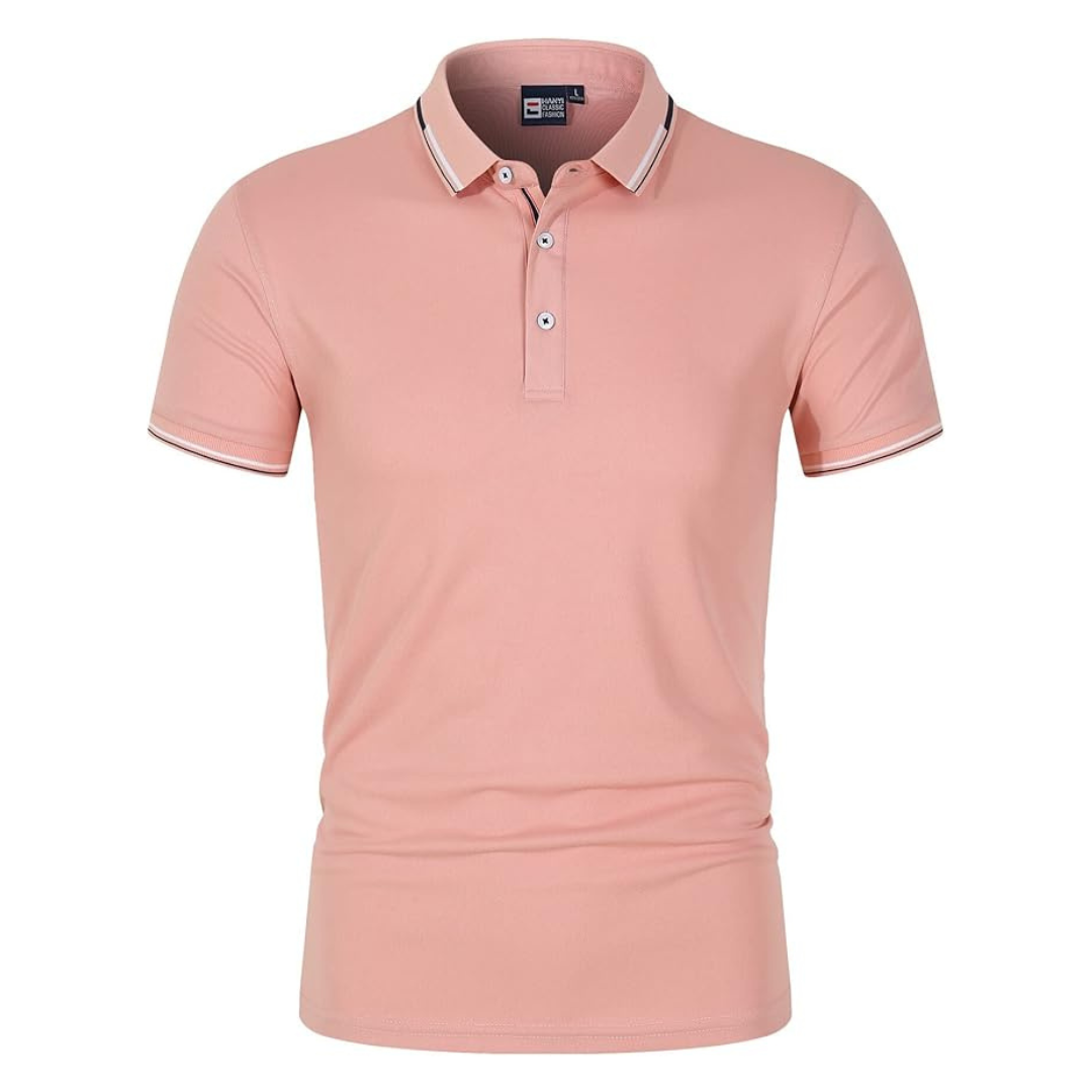 Men’s black men's polo shirt contrast trim