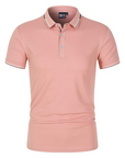 Men’s black men's polo shirt contrast trim