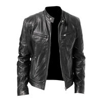 David | Men's Black Leather Jacket Regular Fit