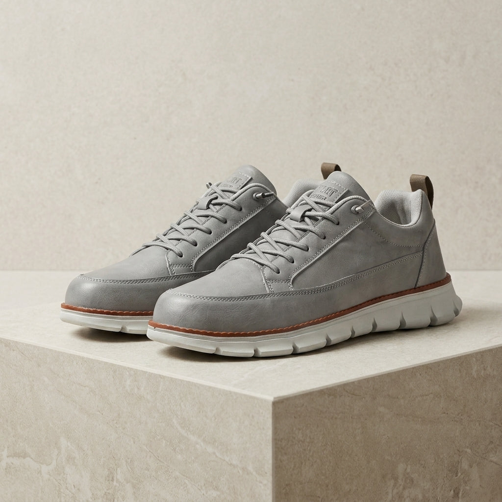 Men's midnight navy leather casual sneakers