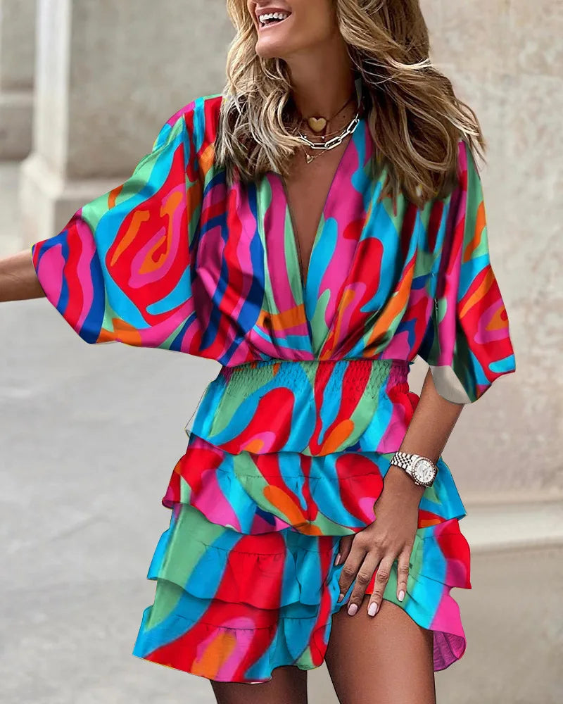 Dresses For Women Boho Ruffle Mini Sundress 4