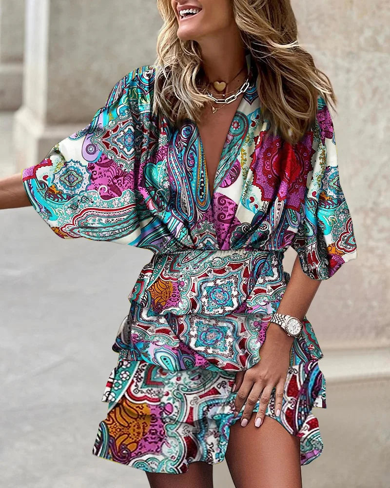 Dresses For Women Boho Ruffle Mini Sundress 5