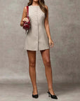 Dresses For Women White Button Front Mini Dress 3