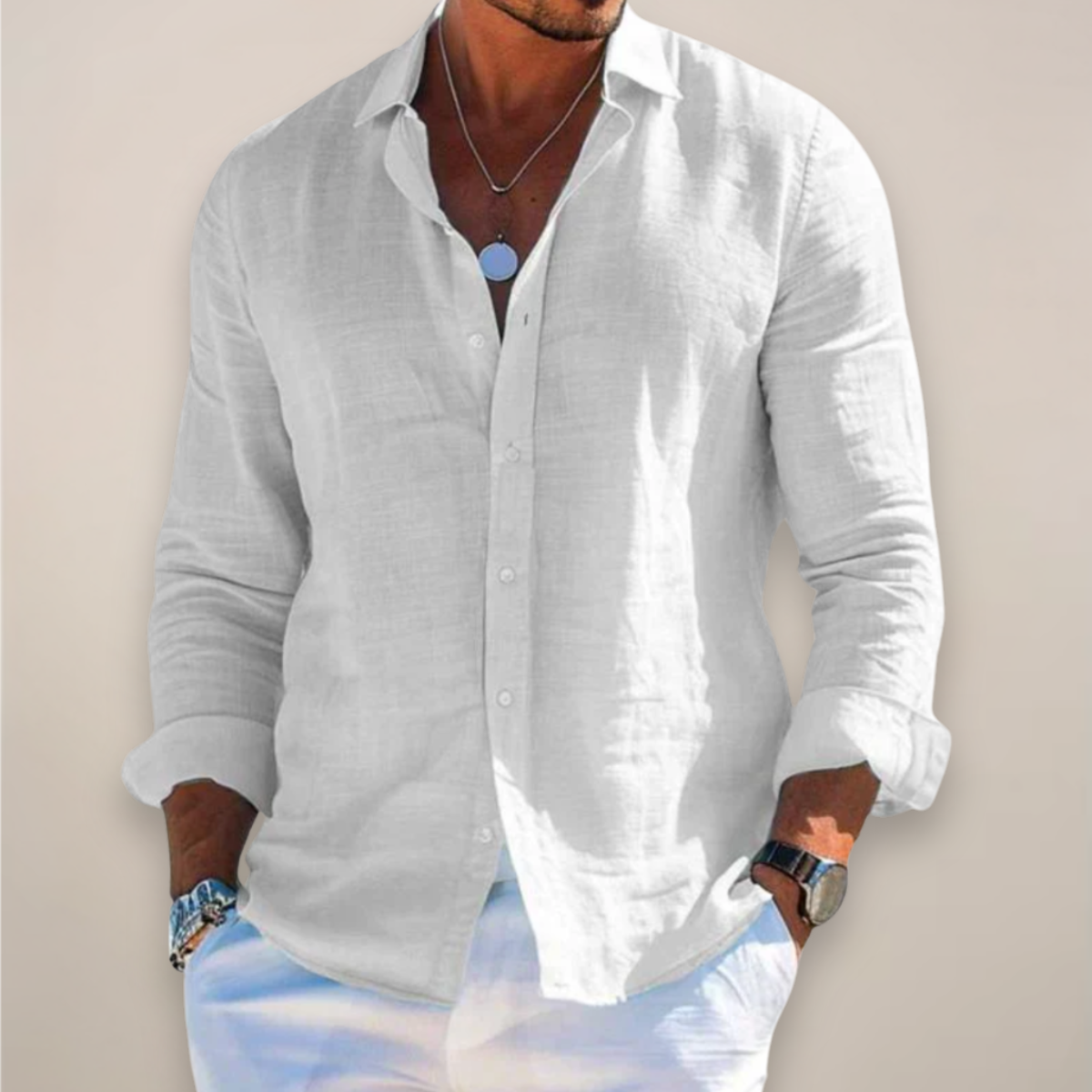 Effortless Men's Shirt Long Sleeve Classic Fit 1
