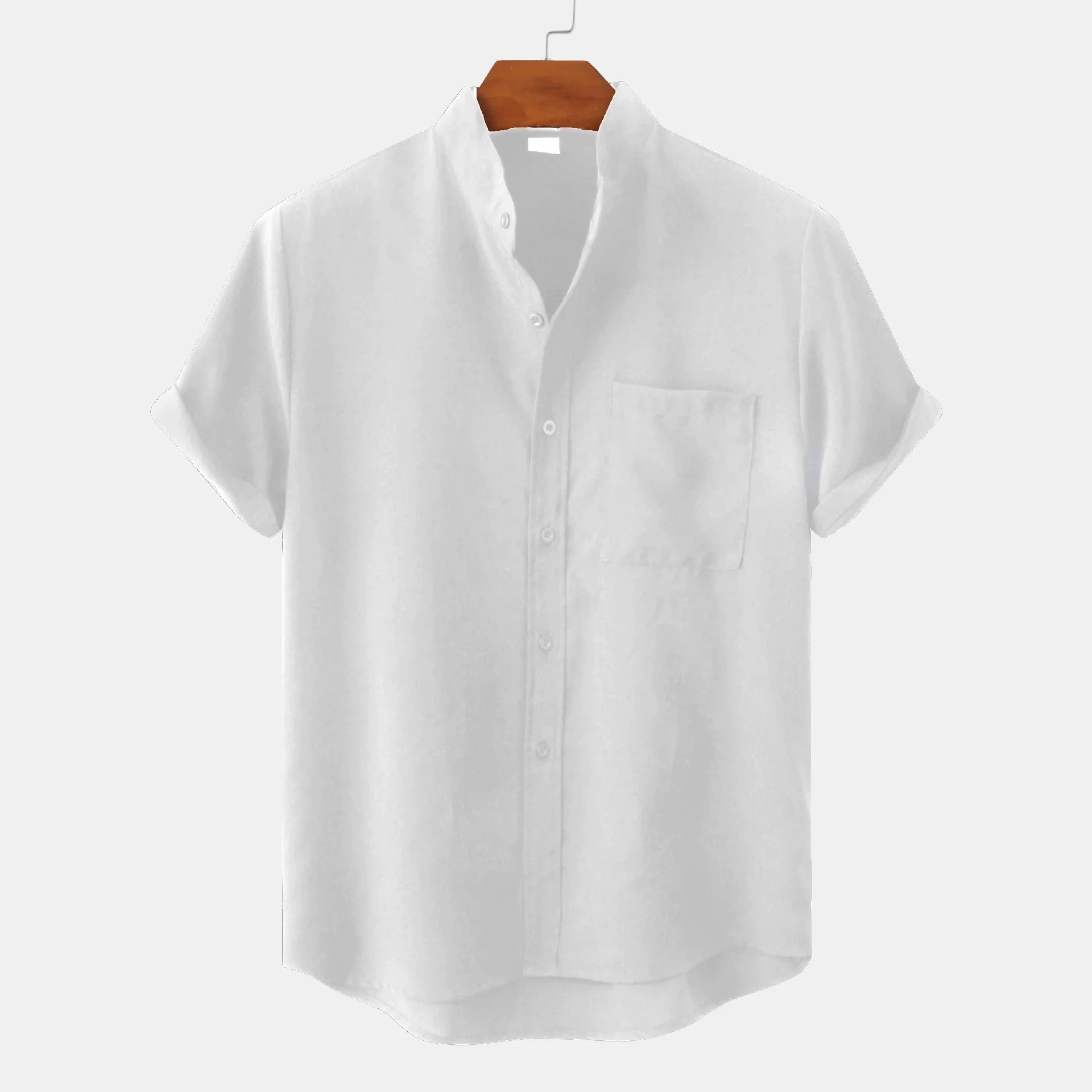 Effortless Men's Shirt With Band Collar Design 4