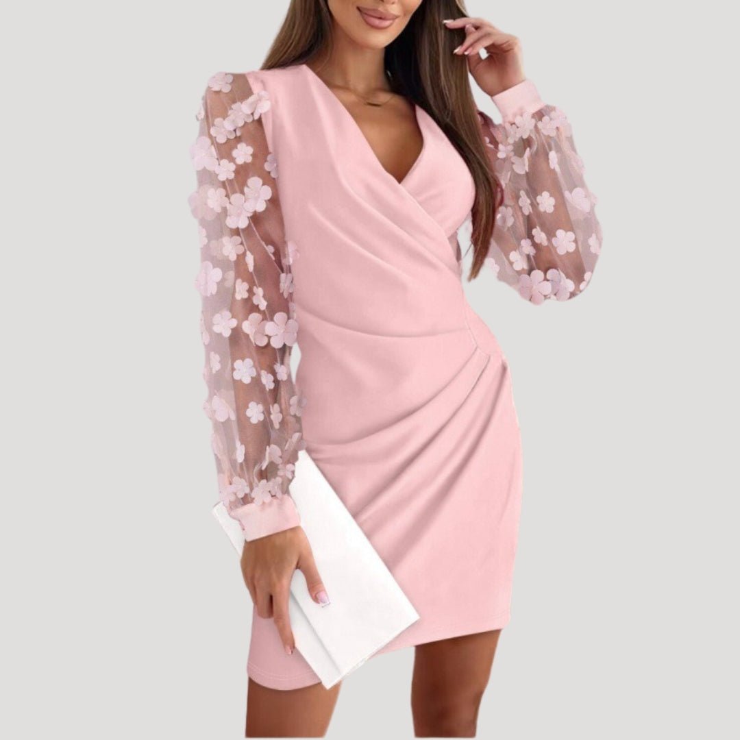 Effortless Women's Dress With Sheer Sleeves 2