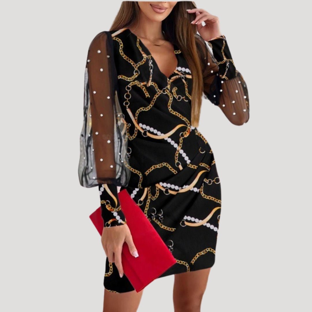 Effortless Women's Dress With Sheer Sleeves 4