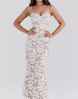 Women’s women's white lace maxi dress