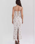 Women’s women's white lace maxi dress
