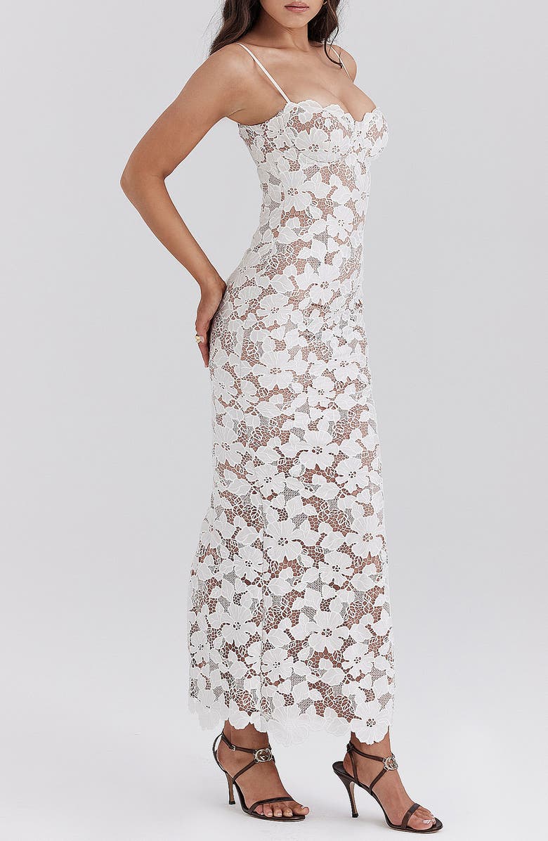 Women’s women's white lace maxi dress