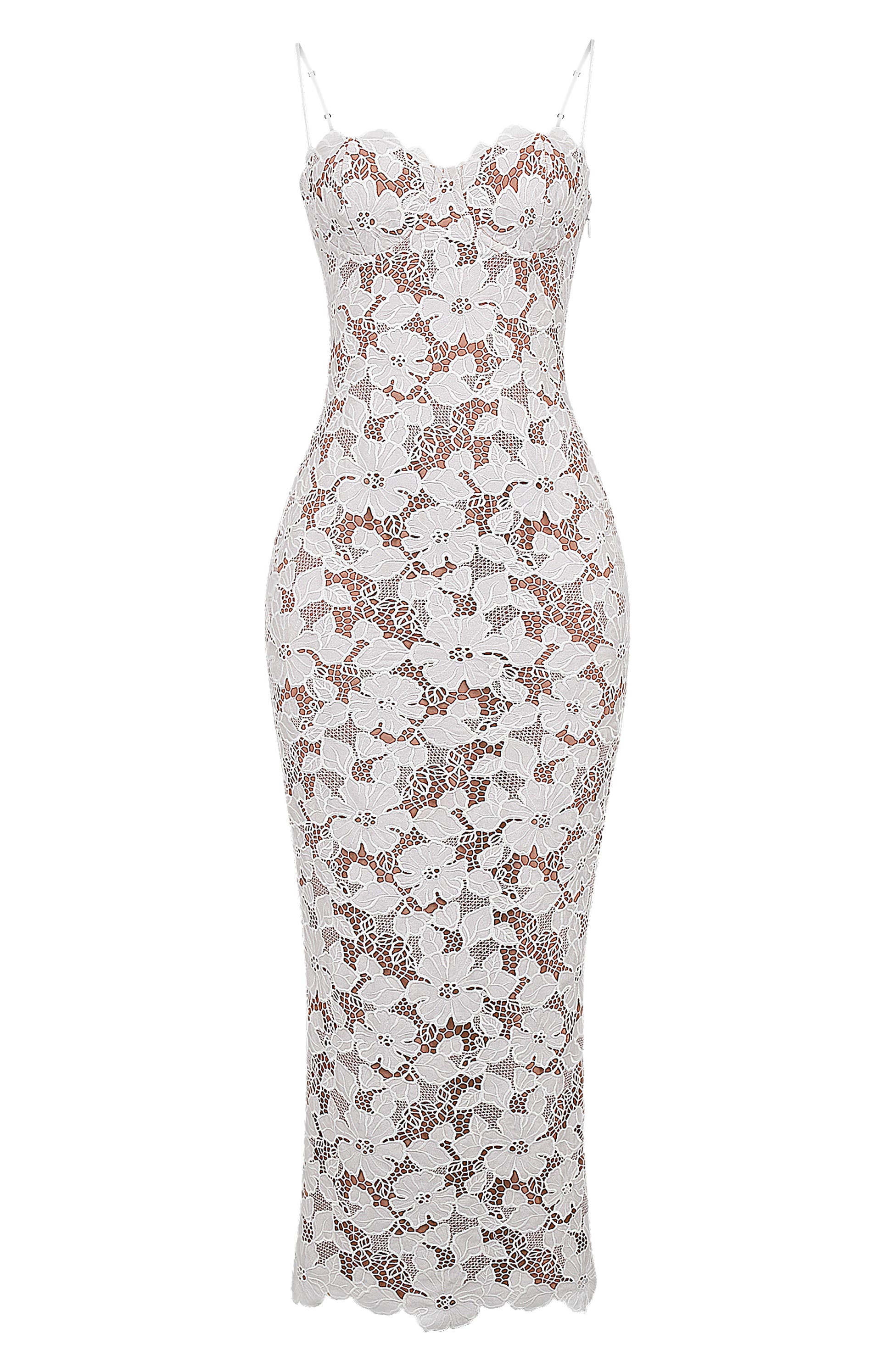 Women’s women's white lace maxi dress