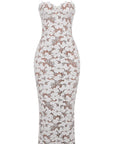 Women’s women's white lace maxi dress