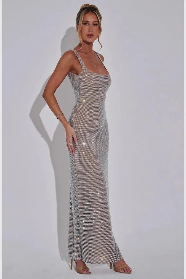 Elegant Crystal Embellished Evening Gown 1