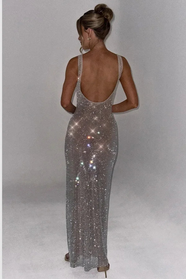 Elegant Crystal Embellished Evening Gown 2