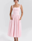 Elegant Pleated Midi Sundress for Special Occasions 0