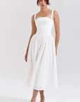 Elegant Pleated Midi Sundress for Special Occasions 10