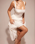 Elegant Pleated Midi Sundress for Special Occasions 7