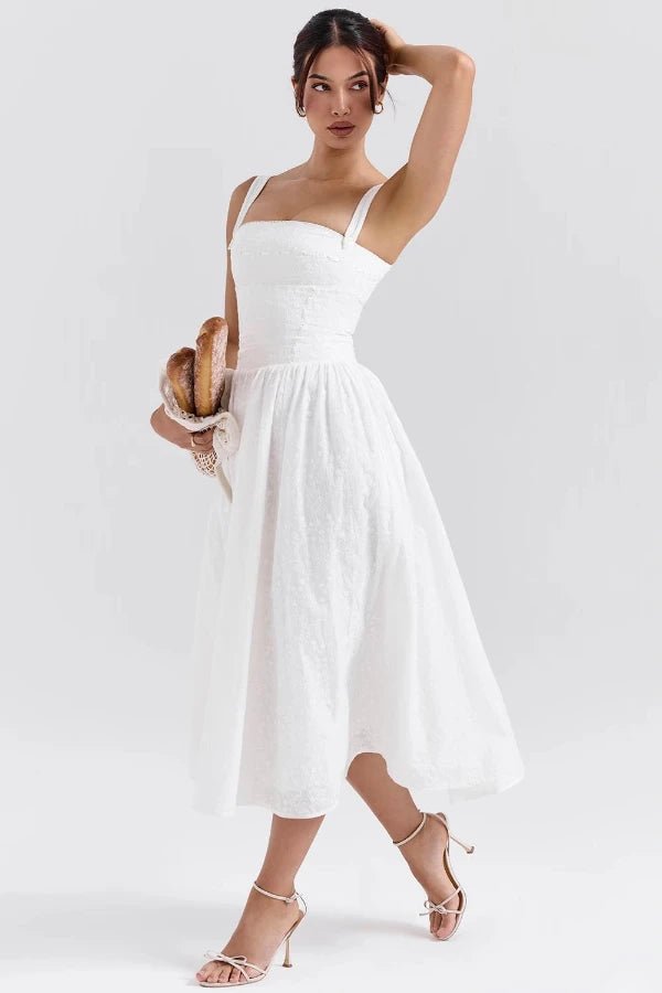 Elegant Pleated Midi Sundress for Special Occasions 8