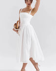 Elegant Pleated Midi Sundress for Special Occasions 8