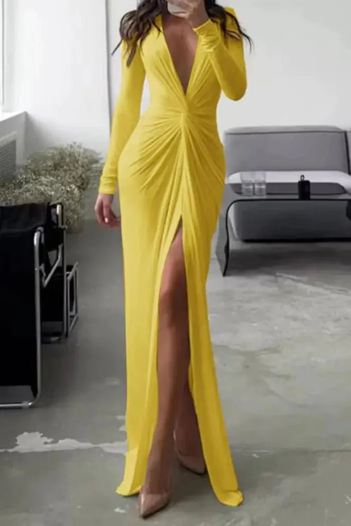 Elegant Pleated V-Neck Midi Dress 12