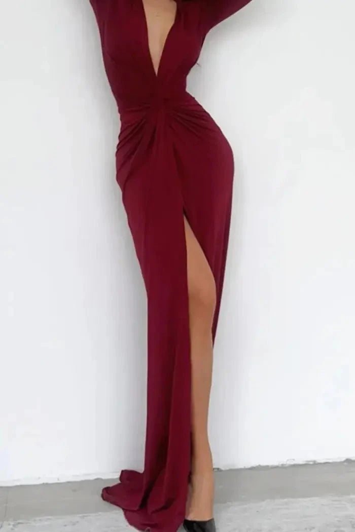 Elegant Pleated V-Neck Midi Dress 13