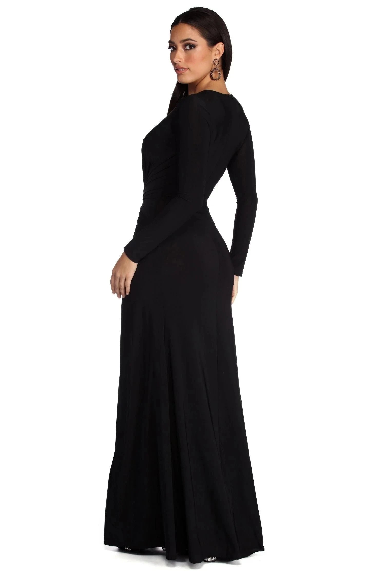 Elegant Pleated V-Neck Midi Dress 5
