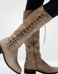 Women's black knee high boots with block heel