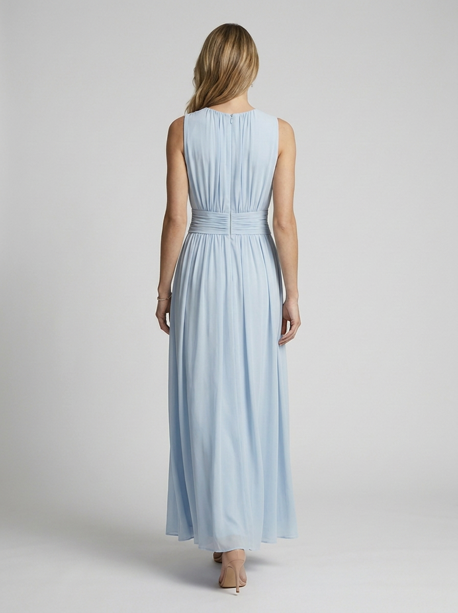 Women’s light blue women's flowing sleeveless maxi dress
