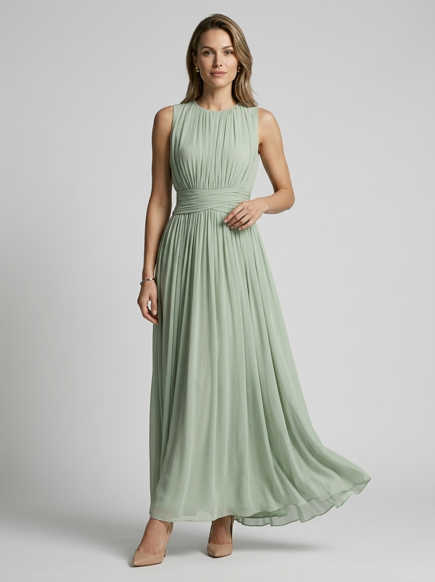 Women’s light blue women's flowing sleeveless maxi dress