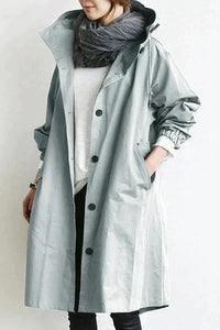 Elizabeth | Women's Grey Waterproof Raincoat Hooded